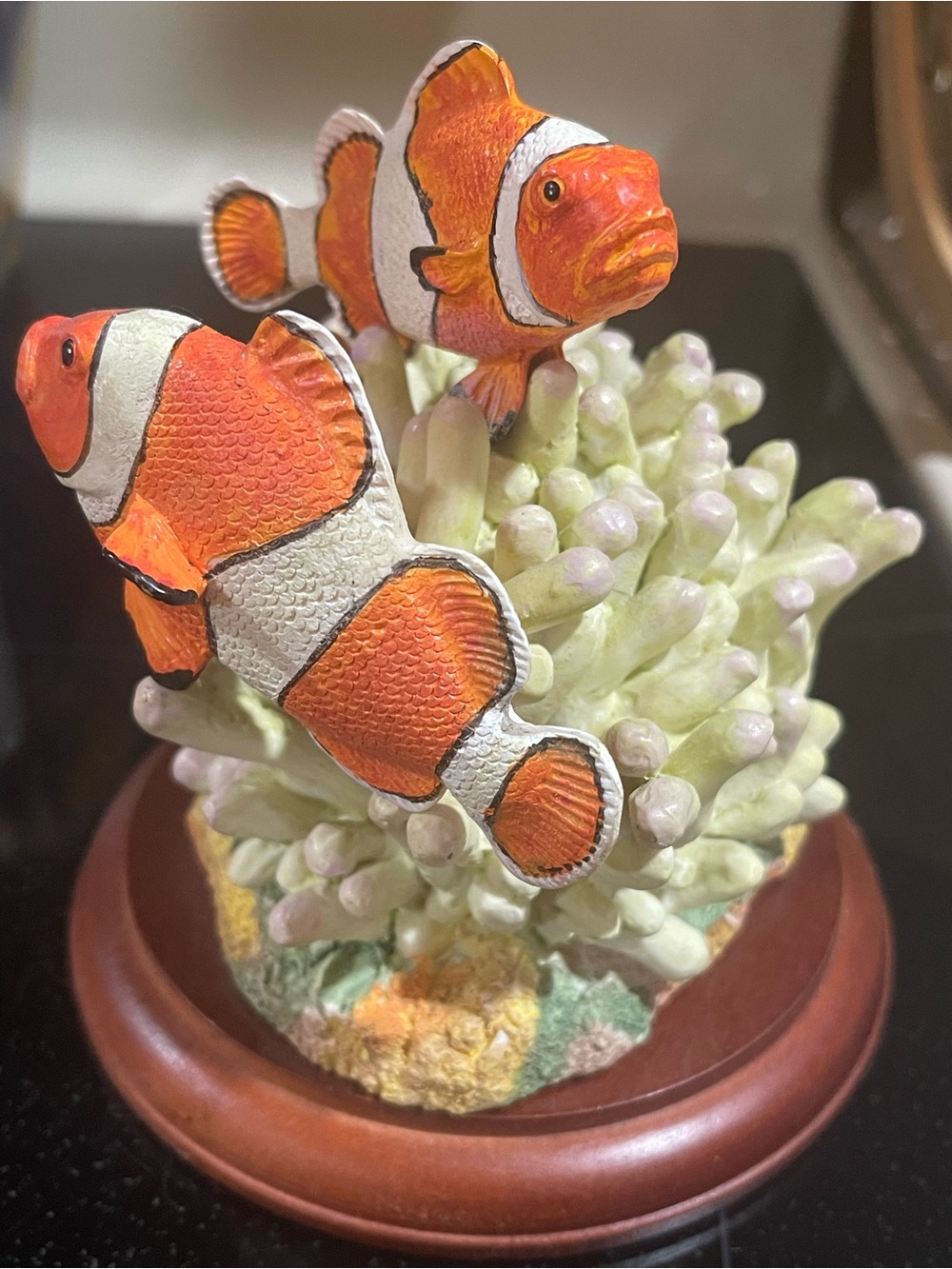 Russ Oceana Clown Fish 13935 Ocean Coral Figurine Resin 5" W/base RARE
